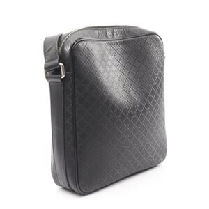 Gucci Diamante Shoulder Bag Canvas Leather Black